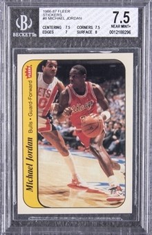 1986/87 Fleer Stickers #8 Michael Jordan Rookie Card – BGS NM+ 7.5